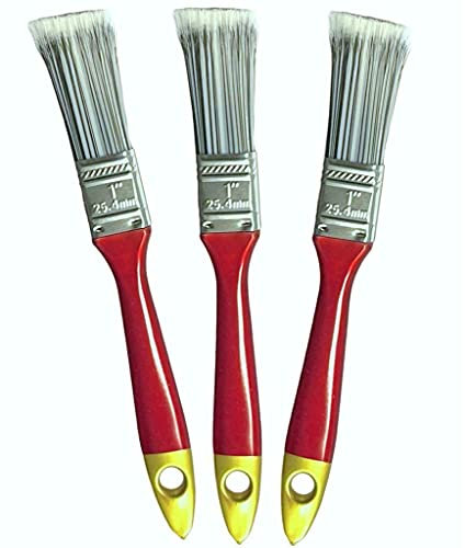 3 x One Inch Paint Brushes 1 25mm Mixed Bristle Paint Brush Set - Small Brushes