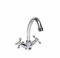 thesecrethome.es Grifo Cocina Vintage, Grifo Cromado Doble con 2 Asas, Grifo Mezclado Giratorio, Retro Vintage para Fregadero, Fácil instalación, Alto 25 x Profundo 16 centimetros