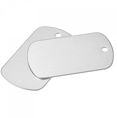 sourcing map Metallprägung, blanko, 29 x 50 mm, Aluminium-Etiketten, silberfarben, für Handwerk, Anhängerdekoration, 5 Stück