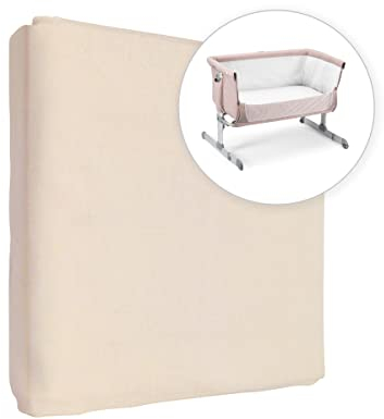 Jersey 100% Baumwolle Spannbettlaken für 83 x 50 cm Baby Co-Sleeper Kinderbett Matratze (Ecru)