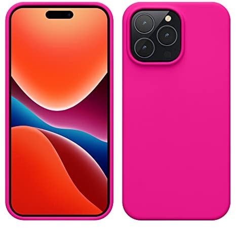 kwmobile Handyhülle für iPhone 14 Pro Max Hülle, für iPhone 14 Pro Max Case - Hülle Silikon - kabelloses Laden - Neon Pink