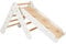 MEOWBABY Klettergerüst für Kinder - Indoor Kletterdreieck mit Rutsche, Montessori Spielgeräte Pikler aus Holz, Weiß