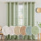 MIULEE Gardinen Vorhänge mit ösen Voile Vorhang kurz Modern Leinenoptik Halbtransparent Ösenvorhang für Wohnzimmer Kinderzimmer Raumteiler 2er Set Grün 260x140 cm