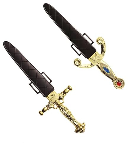 PARTY DISCOUNT NEU Dolch mit Schmucksteinen und Scheide, Sortiert für Mittelalter, Orient, Pirat & Co., Größe ca. 24 cm