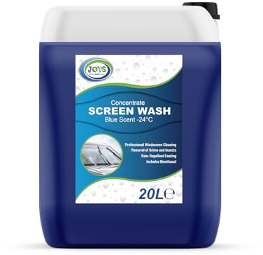 Jovs Screenwash 20 Litre - Concentrate & Effective to -24°C- Screen Wash for Cars, Windscreen - Car Screen Washer Fluid & Windscreen Cleaner.