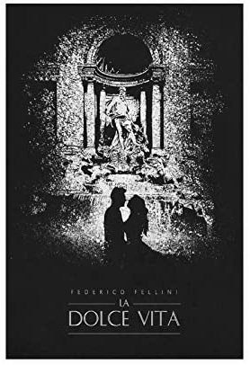 KOURT La Dolce Vita Poster, klassisches Filmposter, Leinwand, Schlafzimmer, Dekoration, Sport, Landschaft, Büro, Raumdekoration, Geschenkrahmen: 30 x 45 cm