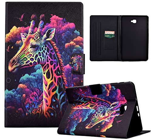 Aswant Funda para Samsung Galaxy Tab A 10,1 2016 (SM-T580 / SM-T585), Carcasa con Soporte Función, Funda Antichoque Galaxy Tab A6 10.1 2016 (Jirafa)