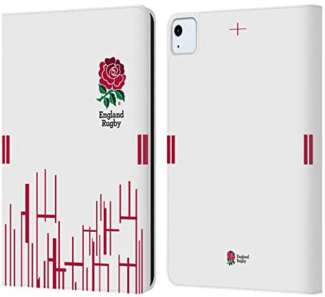 Head Case Designs Licenciado Oficialmente England Rugby Union Casa Kit De Escudo 2022/23 Carcasa de Cuero Tipo Libro Compatible con Apple iPad Air 2020/2022