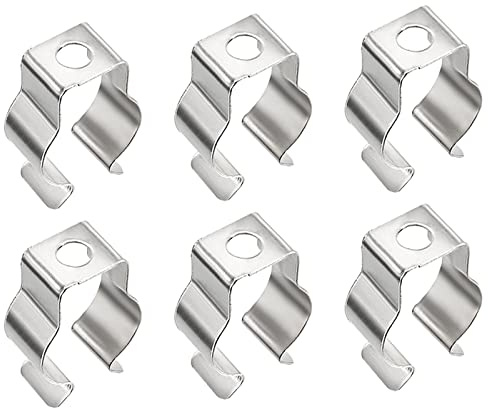 QUARKZMAN T5 Led Tube Clips 20Pcs U Support Montage Argenté Ton Nickelé | Accessoires pour Fixation Lumière Tubes,
