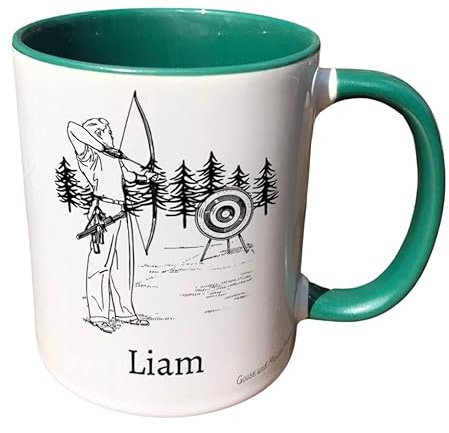 Personalised Archery Mug Gift - Present for Archery Lovers - Gifts for Archer - Personalised Hobby Mug - Country Style Mug (Red)