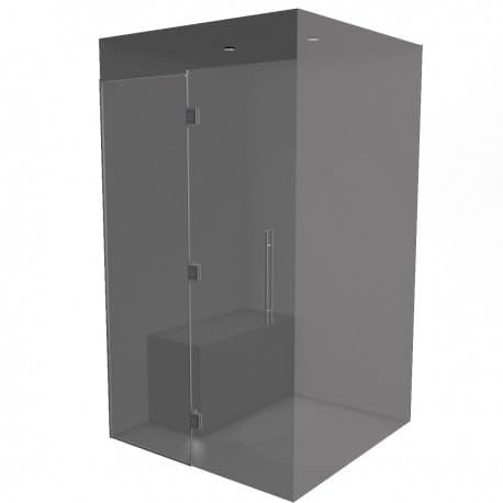120 x 120 - Hammam kit de Construction Cabine de Douche avec paroi vitrée à carreler avec générateur Vapeur