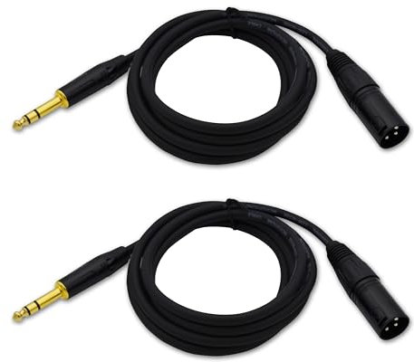 Czyuntuo XLR to 1/4 Cable,1/4 Inch TRS to XLR Male Plug Stereo Balanced Interconnect Microphone Cable for Audio Speaker -2 Pack 6 ft