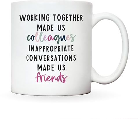 Funny gifts for work colleague gifts for women or men, funny mugs for women, novelty mug silly gifts, work bestie gifts, funny leaving gifts (Conversations with friends)
