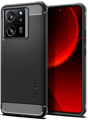 Spigen Rugged Armor Hülle Kompatibel mit Xiaomi 13T/13T Pro -Schwarz [Upgrade Version]