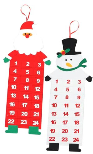 BESPORTBLE 2pcs Hanging Decor Christmas Calendar Pendant Wall Calendar Felt Material