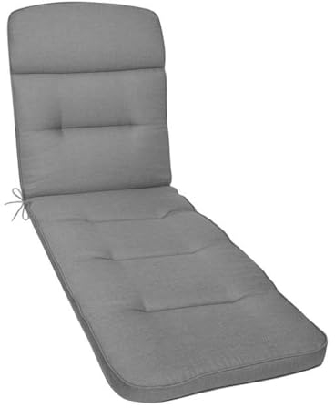 KETTtex EXKLUSIV Auflage Rollliege Grau I Gartenliege Polster 200x65x9cm I KTH3 Liegenauflage I atmungsaktive Liegestuhl-Auflage I hautverträglich I wasserabweisendes Liegekissen I Dessin 2631