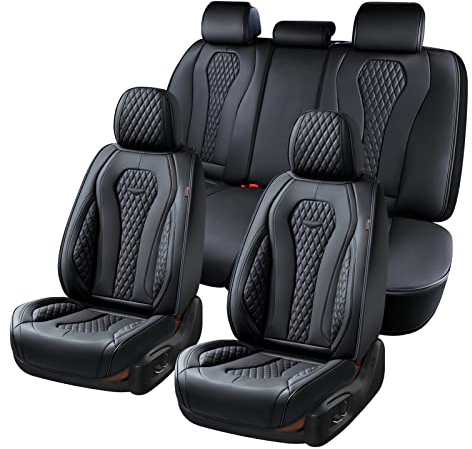 Coverado Autositzbezüge Sitzbezüge Vorne und Hinten 5 Stück, Premium Autositzbezüge komplettes Set,Wasserdichtes Autositzkissen,Universal Fit für die meisten Limousinen SUV Pick-up Truck B8839 Seat