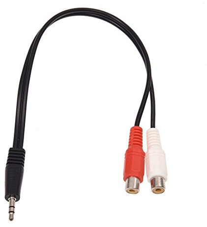 Carriere 3.5mm Adaptador Estereo Jack de Auriculares a 2 RCA Jack Adaptador Cable de Audio, 3,5 mm Macho a 2X RCA Hembra