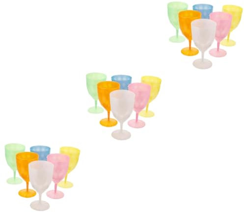Alipis 18pezzi Bicchieri Colorati Plastica Per Cocktail Goblet Per Succo e Bevande Eleganti e Riutilizzabili Per Feste Matrimoni e Occasioni Speciali