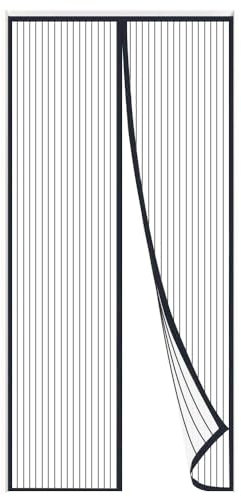 Ram® Magnetic Fly Screen for Doors 90cm x 210cm Heavy Duty Bugs Insects Flies Door Window Protection Black