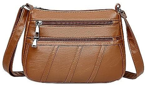 Taschen Rucksäcke Für Damen Modische Damen-Umhängetasche aus einfarbigem mit großer Kapazität und Messenger-Tasche Nordlicht Taschen Damen (Brown, One Size)
