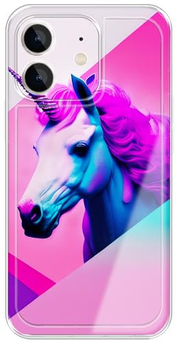 Berkin Arts Compatible with iPhone 12 Case Clear Silincone Cover Pink Animal Unicorn Fantastical Design Mystical