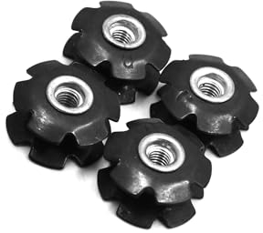 Motoforti 4Pcs Metal MTB Bike Cycling Bicycle Flanged Headset Star Nut for 28.6mm Fork Long-lasting
