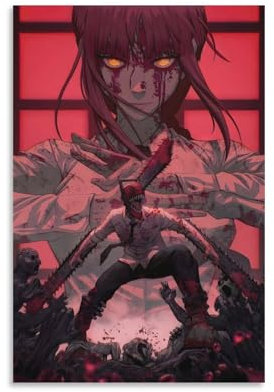 KPOKAHT Anime Poster Chainsaw Man Wall Art Poster Scroll Canvas Painting Picture Living Room Decor Home 08x12inch(20x30cm)