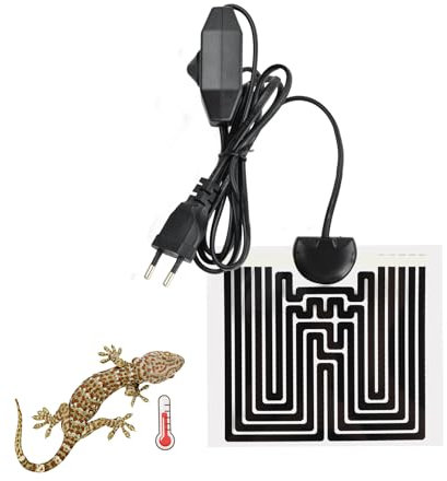 Tappetino Riscaldante Rettili, Tappetino Riscaldanti Rettili Regolabile, Tappetino Riscaldante Terrario con Termostato per Rettili Tartaruga, Serpenti, Lucertola, Ragno (5W/15 * 14cm)