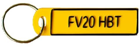 Personalised 3D Printed Licence Plate Keyring - Custom Text, Car Registration Number Keychain - Unique Gift for Car Enthusiasts - Made in the UK