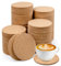 100Pcs Cork Drink Coasters, 9cm Thick Round Wooden Cork Coasters Absorbent Blank Bar Coasters Bulk for Wine Glass Mug Coffee Cup Office Home DIY Crafts
