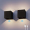 CALEX - 2-Pack Rechargeable Wall Light Volterra, Battery Operated LED Lamp, Motion Sensor, Wireless Lamp for Indoor and Outdoor, Black