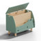 Kinderregal Krokodil Design Holz Kinder Bücherregal Aufbewahrungsbox Grün Beige | Kinderzimmerregal Stabil Sicher Stauraum Möbel MDF Kiefernholz