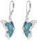 DAYLINLOVE Butterfly Earrings 925 Sterling Silver Turquoise Dangle Drop Earrings Butterfly Jewellery Gifts For Women