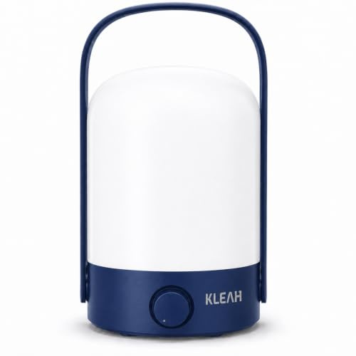 KLEAH Tragbare kabellose Laterne Tischlampe, 360° tragbarer Griff, stufenloser Dimmer, leistungsstarke, langlebige 50 Stunden, wiederaufladbare LED-Laterne für Camping, Schlafzimmer, Party, Blue