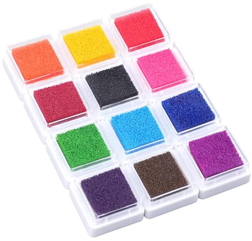 12 Couleurs Kit de Peinture au Doigt Amusant, Lavable Tampon Encreur Peinture au Doigt Ensemble Peinture au Doigt Coloré pour Cadeau de Fête des Enfants Fournitures Peinture Artistique Noël