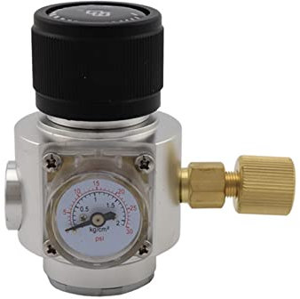 LCQSYE bierbrauset Co2-Bierregler 0~30 PSI mit 3/8 Quot; Thread Gas Ball Lock Disconnect für Homebrew Beer Growler Druckminderer(0-30PSI)
