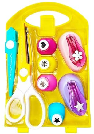 Bastellocher, geformter Locher - Lustiges Locher-Bastelset für Kinder - Papierstanzer Blätter, Herz, Stern zum Basteln, Schul-Scrapbooking-Papierstanzer für Kunst und Handwerk