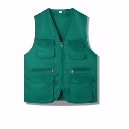 Cicilin Volunteer Chaleco sin mangas multifuncional para hombre y mujer, chaleco de trabajo transpirable con múltiples bolsillos, chaqueta de utilidad para voluntarios, versátil y ligero