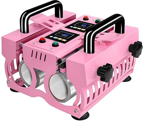 Mug Heat Press Machine, Dual Position Tumbler Heat Press Machine for 11-30oz Mug Press, Sublimation Printing for DIY Latte Mugs, Durham Mugs, Money Boxes, Beer Steins, Cups Hot Transfer Printing pink