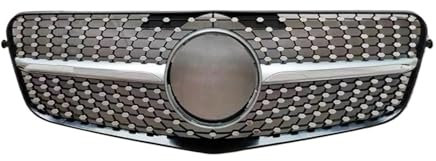 Auto Frontgrill Für Benz E-Klasse W212 2009–2015 GT Diamond Front Kühlergitter Haubengrill Stoßstangengrill Ersatzteil Tuning Refit Kühlergrill(09-12 Diamond Silver)