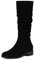 Generisch Stivali alti al ginocchio, da donna con tacco lungo, eleganti in tinta unita, antiscivolo, con tacco basso, comodi e alla moda, Nero , 41 EU
