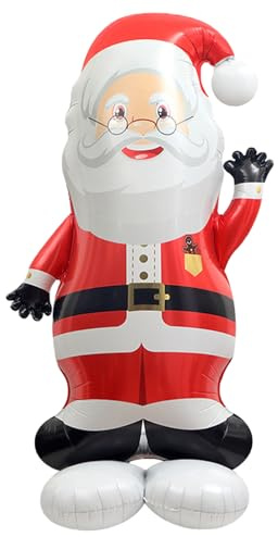 DazzJoy Weihnachtsmann Ballon Stehend, XXL Luftballon Weihnachtsmann Deko, Weihnachtsdeko Helium Ballons Stehender, Luftballons Weihnachten Stehend für Neujahr Deko, Weihnachten Deko Outdoor und Innen