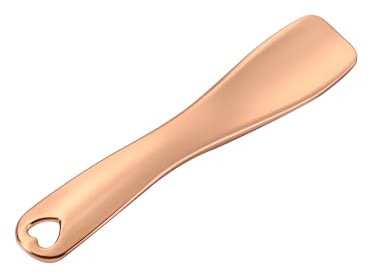 Metal Mini Cosmetic Spatula, Reusable Makeup Mask Cream Spoon, Makeup Tools Curved Cosmetic Scoop Eye Cream Stick(rose gold)