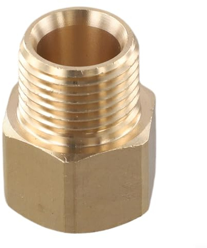Brass M22 14mm, Female to G1/2 Male Adapter, for Electric Pressure Washers, High Pressure Washer Hose Coupling Connector, 4500 PSI Rated
