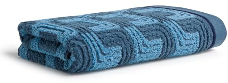 Möve Geometric Shapes Texture Duschtuch 67 x 140 cm aus 100% Baumwolle, Steel Blue