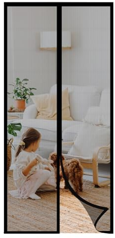 Sekey Zanzariera Magnetica Porta Anti-gatto, Zanzariere per Porte in Fibra di Vetro, Zanzariere Magnetiche Porta del Balcone, Monta Facilmente, Non Serve Forare, 120x210cm