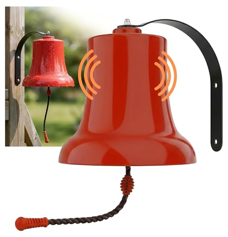 Relaxdays Ship's Bell Play Tower Accessory for Treehouse & Playhouse, Weatherproof, 20x20 cm, Red