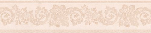 Brewster 418B011 Borders and More Vintage Floral Scroll Wall Border, 5.125-Inch by 180-Inch, Cream/Peach