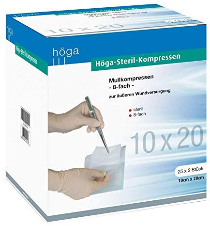HÖGA STERIL Kompressen 10x20 cm 8fach 25X2 St